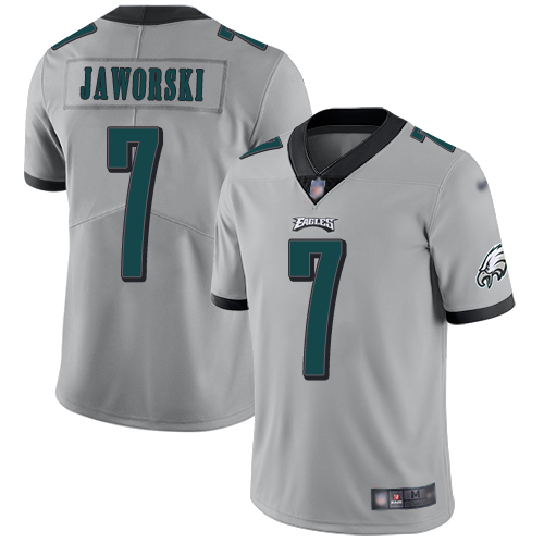 Men Philadelphia Eagles #7 Ron Jaworski Limited Silver Inverted Legend NFL Jersey Football->women nfl jersey->Women Jersey